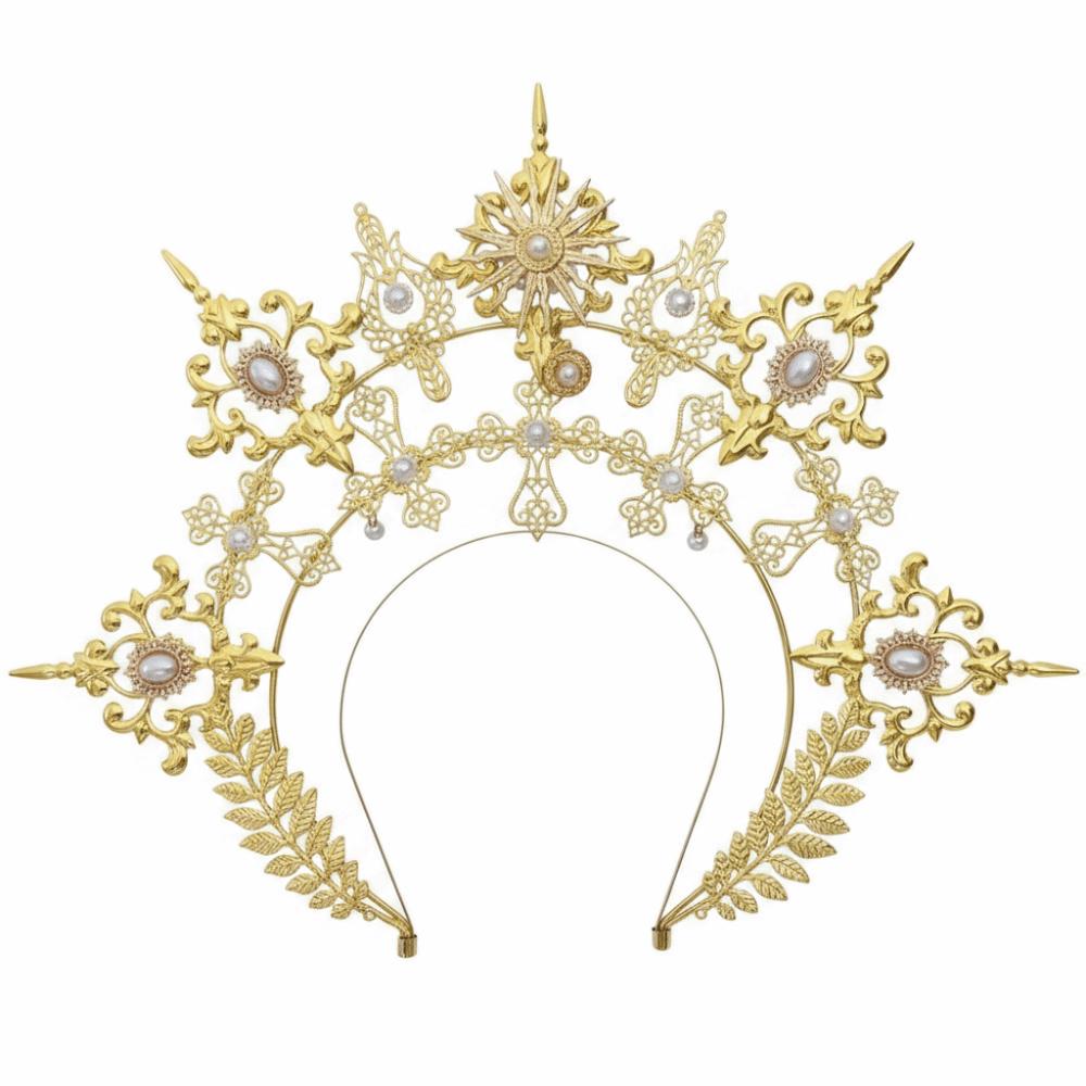 Faux Pearl Inlaid Baroque Tiara Headband Vintage Goddess Headpiece Artistic Photoshoot золотистый
Faux Pearl Inlaid Baroque Tiara Headband Vintage Goddess Headpiece Artistic Photoshoot золотистый