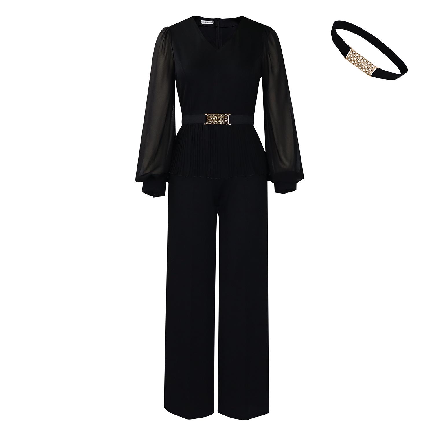 D555 Women s Elegant V-Neck Long-Sleeve Ruched Waist Top & Wide-Leg Pants Set XL
D555 Women s Elegant V-Neck Long-Sleeve Ruched Waist Top & Wide-Leg Pants Set XL