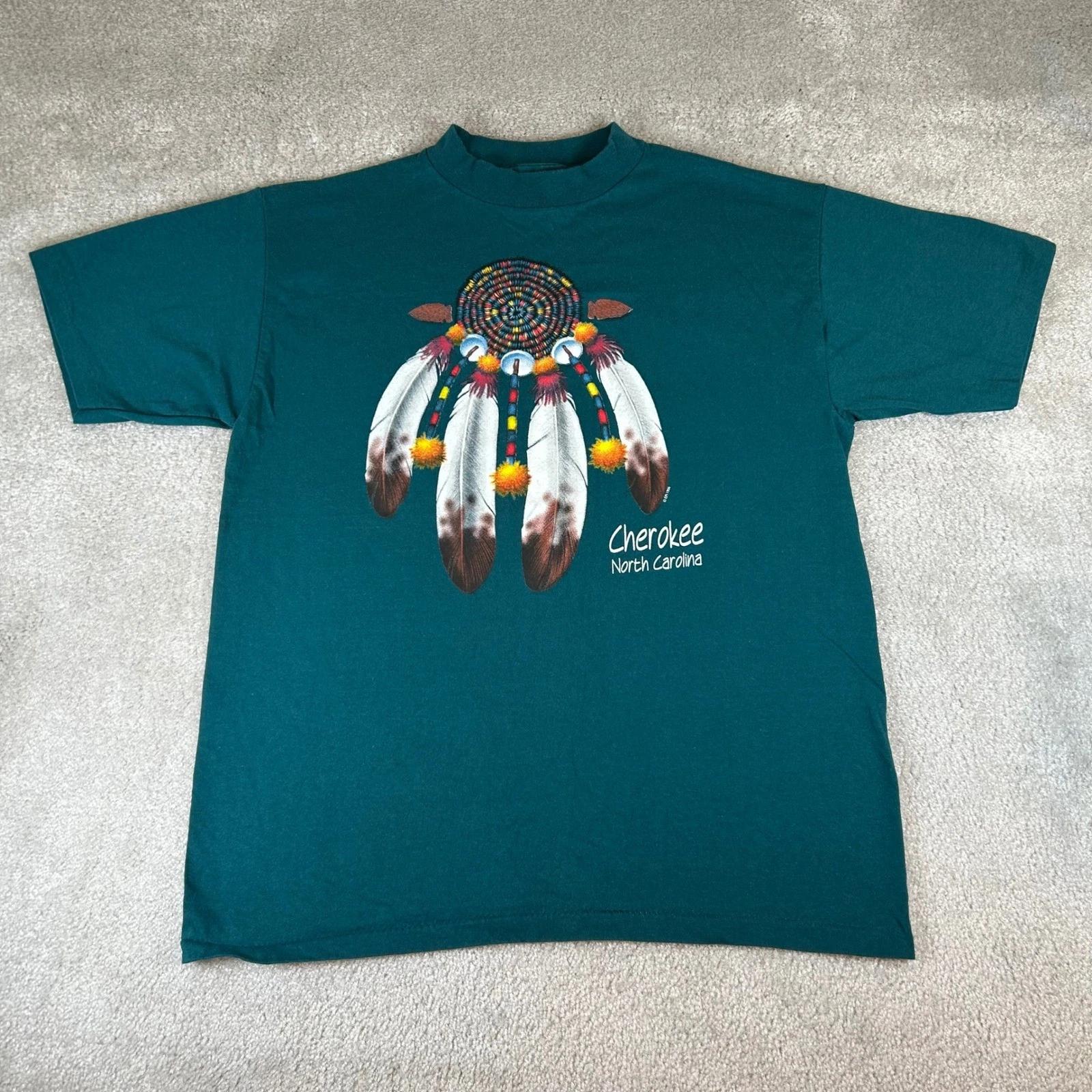 Vintage 1996 Eagle Products Graphic T-shirt Men s L Teal Cherokee North Carolina S
Vintage 1996 Eagle Products Graphic T-shirt Men s L Teal Cherokee North Carolina S