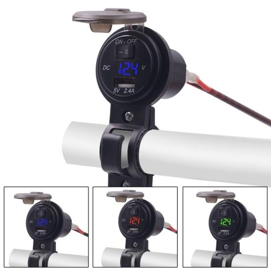 Светодиодный дисплей, крепление на руль мотоцикла, USB-зарядное устройство для телефона с переключателем вольтметра
Светодиодный дисплей, крепление на руль мотоцикла, USB-зарядное устройство для телефона с переключателем вольтметра