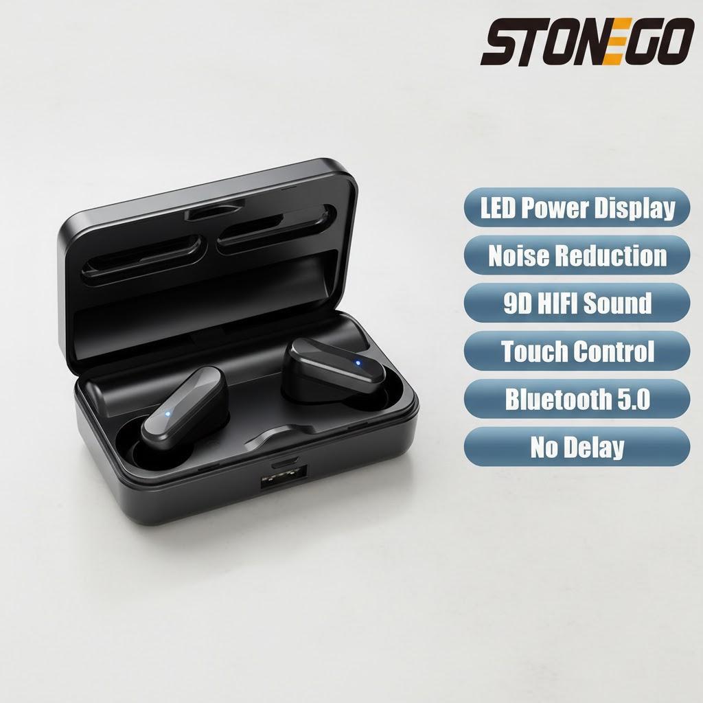 TWS Bluetooth 5.0 Waterproof Sport Earphones Noise Reduction Wireless Headphones with Charging Case for Games Music чорний
TWS Bluetooth 5.0 Waterproof Sport Earphones Noise Reduction Wireless Headphones with Charging Case for Games Music чорний