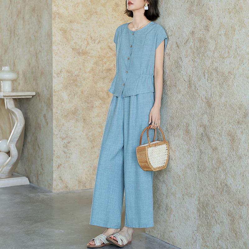 Women s Plus Size 2-Piece Set – Sleeveless Ruffled Top & Wide Leg Pants Casual Outfit (XL-5XL) 5XL світло-синій колір
Women s Plus Size 2-Piece Set – Sleeveless Ruffled Top & Wide Leg Pants Casual Outfit (XL-5XL) 5XL світло-синій колір