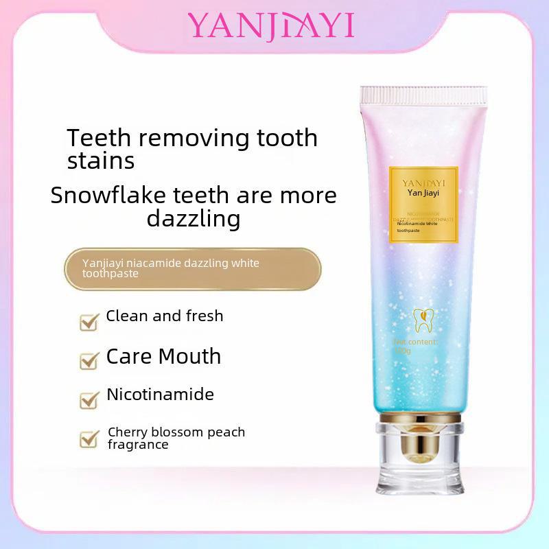 Отбеливающая зубная паста Yan Jiayi с ниацинамидом — освежающее очищение для мужчин и женщин, семейная упаковка, подлинная бесшовная формула. 100g 
Отбеливающая зубная паста Yan Jiayi с ниацинамидом — освежающее очищение для мужчин и женщин, семейная упаковка, подлинная бесшовная формула. 100g