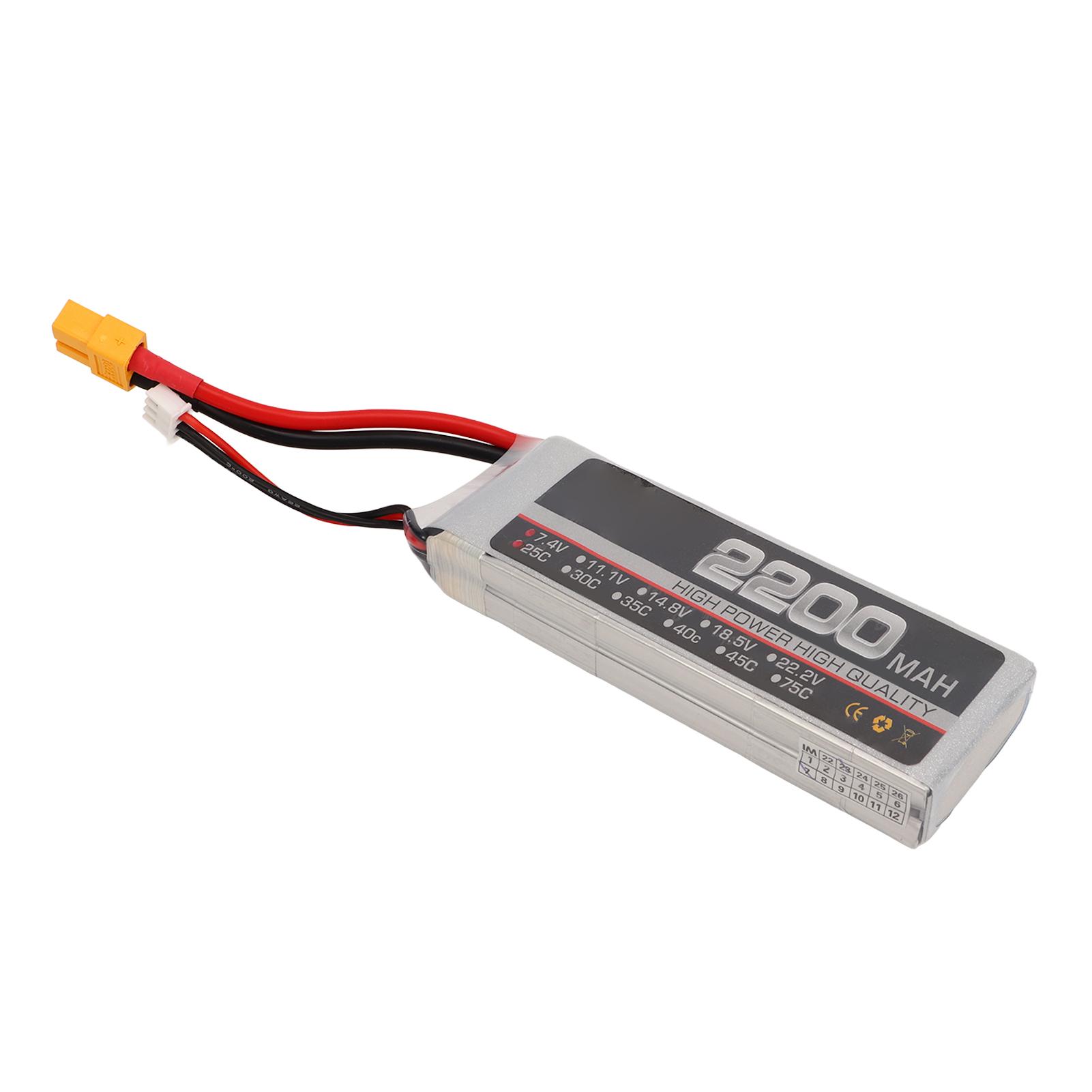 Акумулятор LiPo 7.4V 2S 2200mAh 25C Висока швидкість розряду Акумулятори для RC моделі Дрона для польотів
Акумулятор LiPo 7.4V 2S 2200mAh 25C Висока швидкість розряду Акумулятори для RC моделі Дрона для польотів