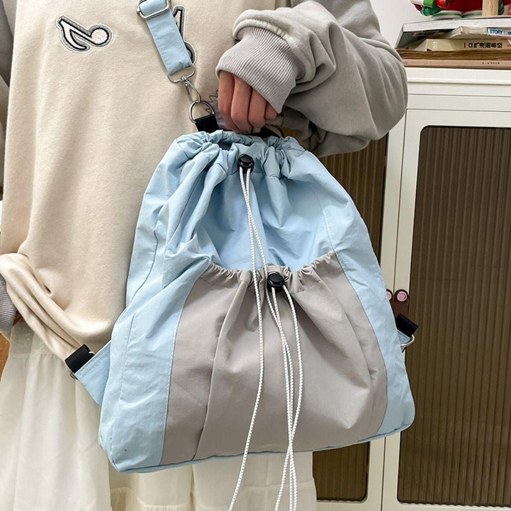 Contrasting Color Casual Backpack Nylon Student Schoolbag Fashion Drawstring Backpack
Contrasting Color Casual Backpack Nylon Student Schoolbag Fashion Drawstring Backpack