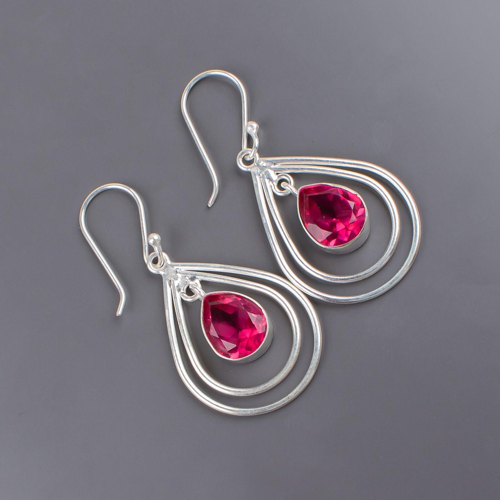 Pink Tourmaline Gemstone 925 Sterling Silver Handcrafted Jewelry Earrings 2.00 EE-34-15
Pink Tourmaline Gemstone 925 Sterling Silver Handcrafted Jewelry Earrings 2.00 EE-34-15