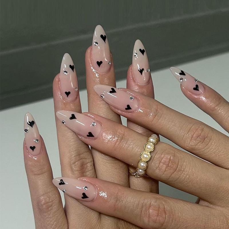 Heart-Shaped Rhinestone Press-On Nails with Removable Stickers - European & American Style Wearable Nail Tips Gel Glue Model
Heart-Shaped Rhinestone Press-On Nails with Removable Stickers - European & American Style Wearable Nail Tips Gel Glue Model