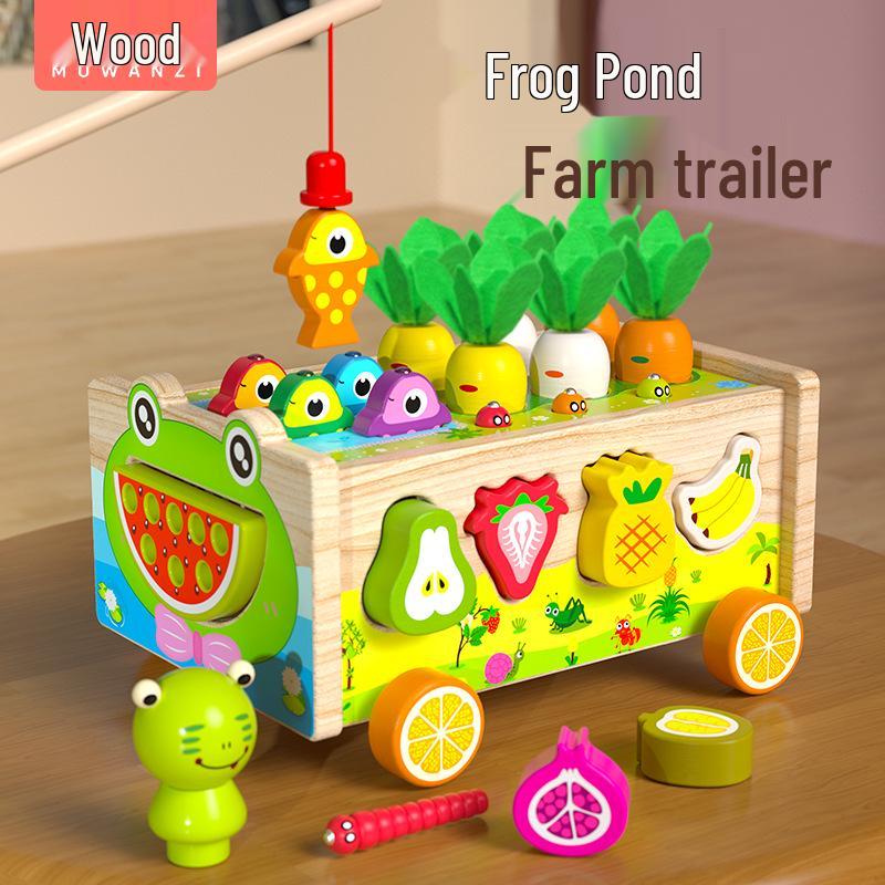 Wooden Frog Pond Farm Trailer: Multifunctional Educational Toy with Building Blocks, Fishing, and Pulling Radishes for Children
Wooden Frog Pond Farm Trailer: Multifunctional Educational Toy with Building Blocks, Fishing, and Pulling Radishes for Children