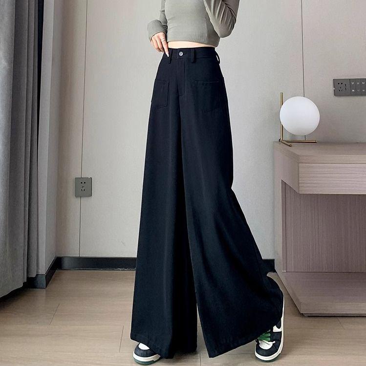 Women s High-Waisted Wide-Leg Black Pants - Spring/Autumn Korean Style Drapey Casual Versatile Skirt-Pants M recommended for 90-105 jin
Women s High-Waisted Wide-Leg Black Pants - Spring/Autumn Korean Style Drapey Casual Versatile Skirt-Pants M recommended for 90-105 jin