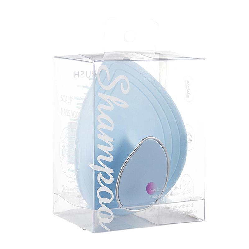 Шампунь-щетка Массажная расческа для кожи головы Массаж меридианов головы Расчески для мытья волос Скраб для тела Щетки для ванны синий