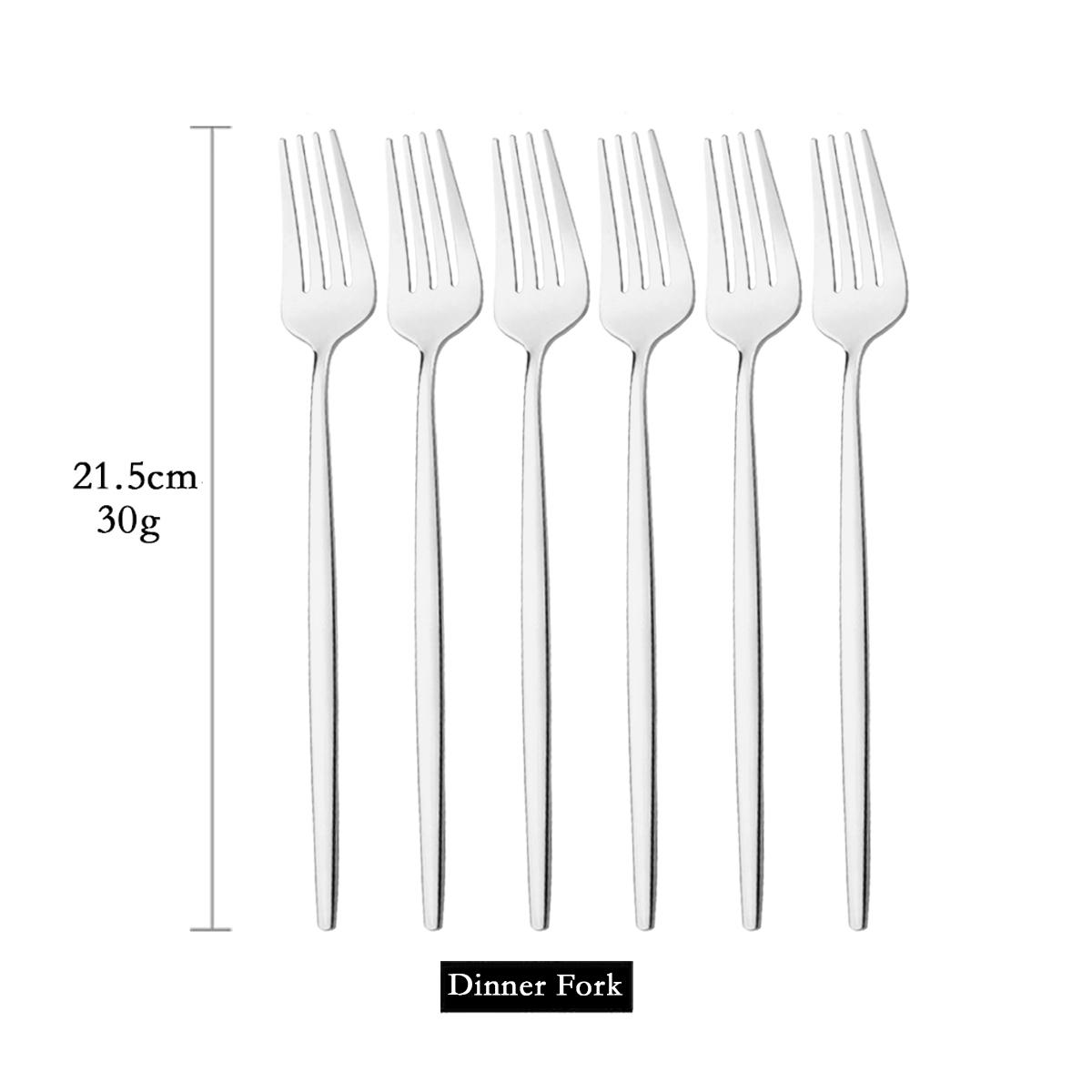 Набор из 6 зеркальных столовых вилок из нержавеющей стали, столовые приборы, золотое столовое серебро, кухонные столовые приборы, западная столовая посуда, вилки для ресторана серебряный
