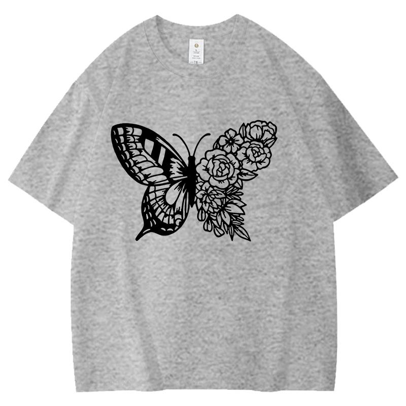 Half Butterfly Half Flower Pattern Unisex Women Cotton TShirt Simple Unisex Tee Loose Large Size Top Couple Shirt Street Clothing S
Half Butterfly Half Flower Pattern Unisex Women Cotton TShirt Simple Unisex Tee Loose Large Size Top Couple Shirt Street Clothing S