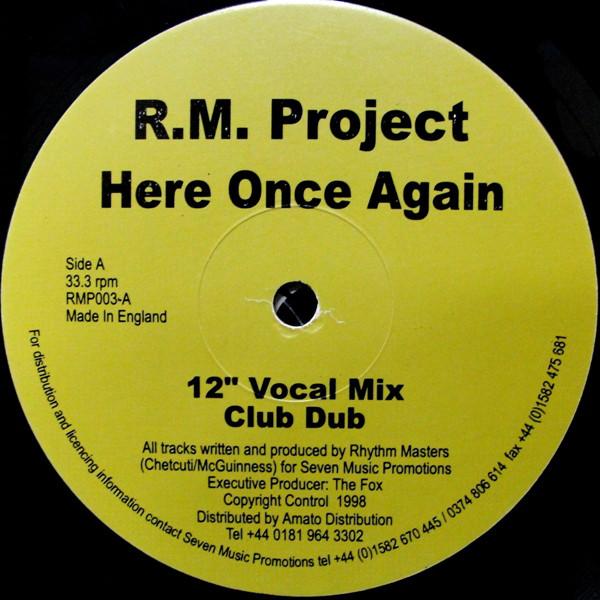 12inch Record R.M. PROJECT - Here Once Again RMP003 Not On Label 1998 UK Dance & Electronica Used
12inch Record R.M. PROJECT - Here Once Again RMP003 Not On Label 1998 UK Dance & Electronica Used