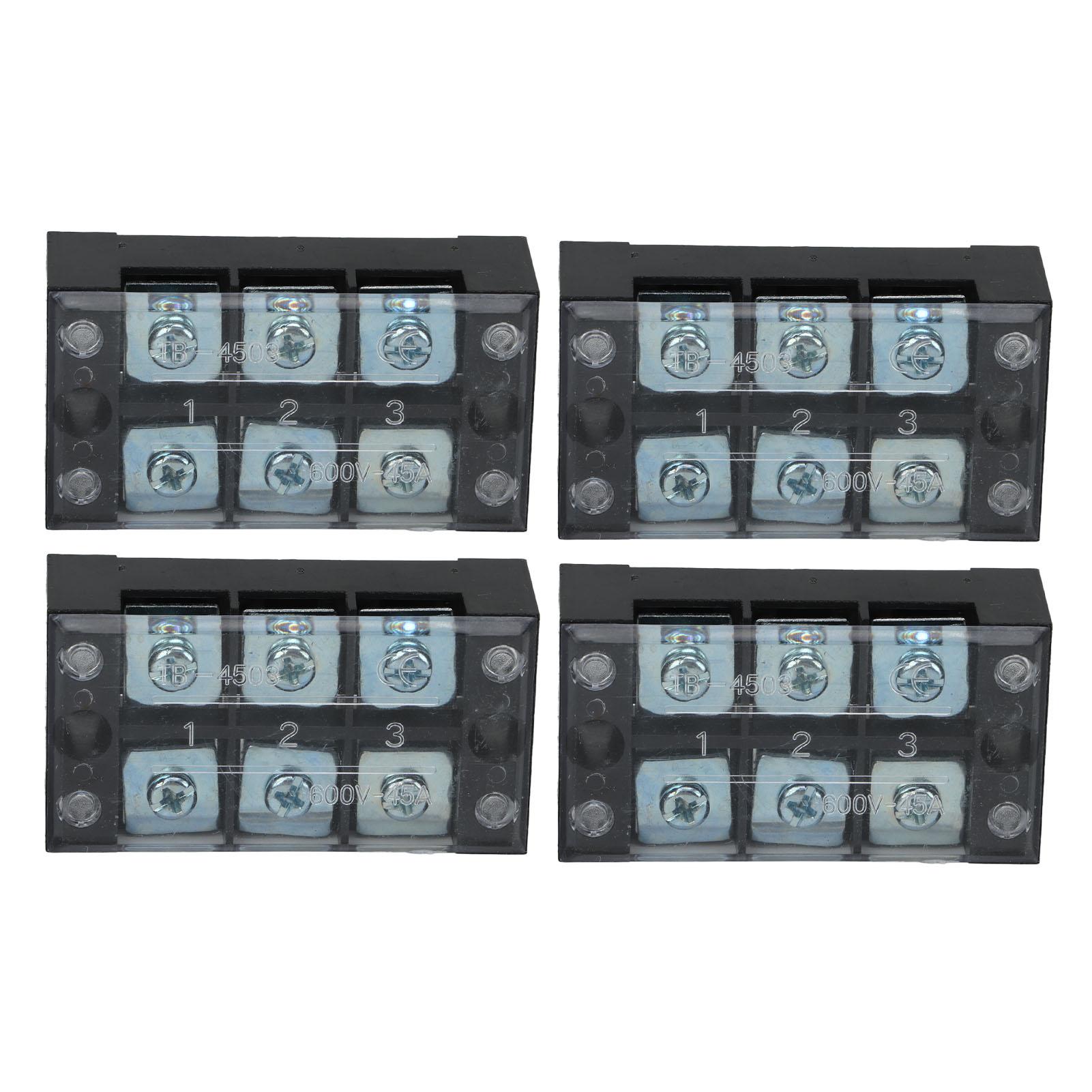 4Pcs Terminal Strip Block TB Fixed Large Current Dual Row Terminal Barrier Strip 600V 45A 3
4Pcs Terminal Strip Block TB Fixed Large Current Dual Row Terminal Barrier Strip 600V 45A 3