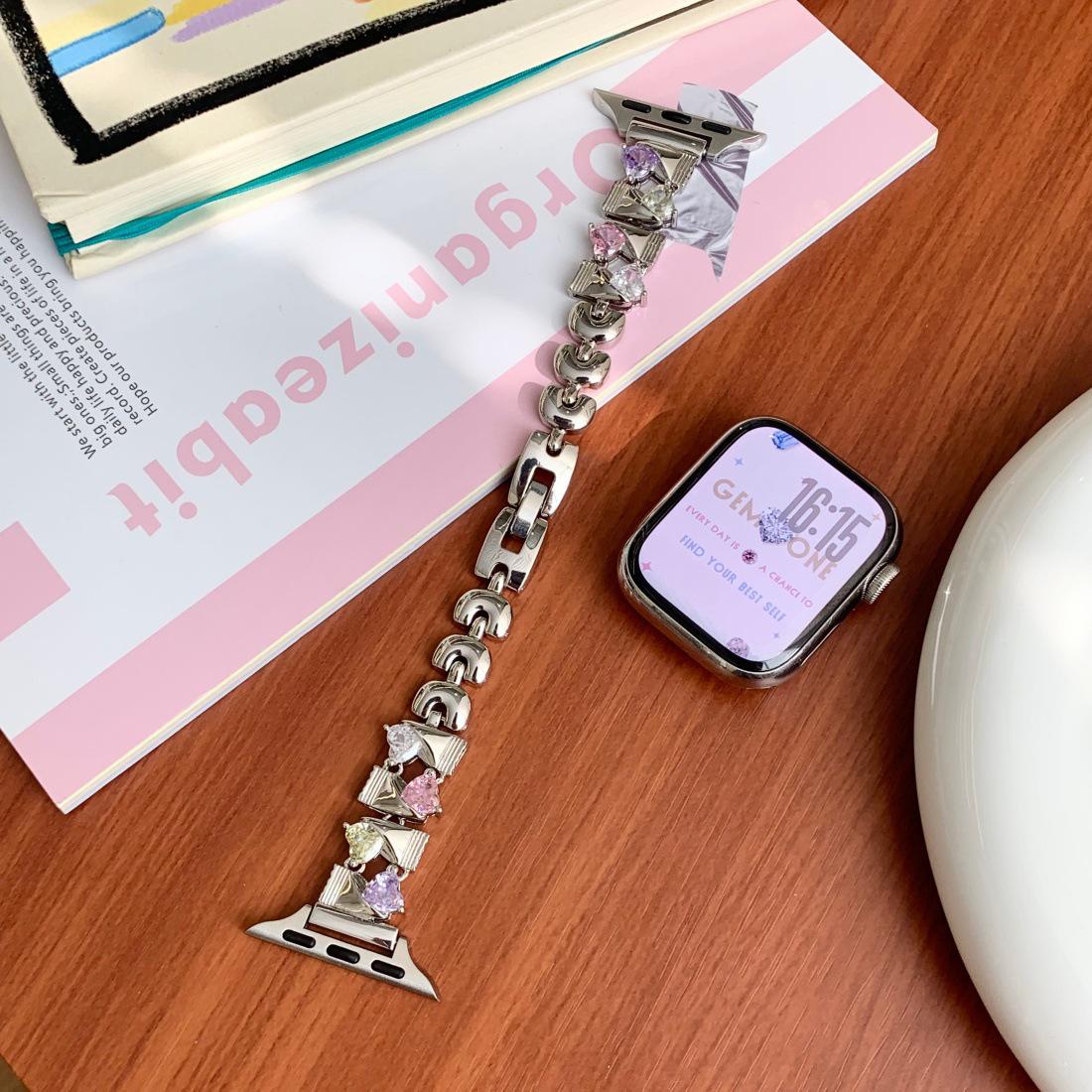 Candy Zircon Copper Watch Band for Apple Watch Series 8-10, Huawei Fit4 GT5, Xiaomi 10 Metal Wristband. Custom Interface - 18mm срібний
Candy Zircon Copper Watch Band for Apple Watch Series 8-10, Huawei Fit4 GT5, Xiaomi 10 Metal Wristband. Custom Interface - 18mm срібний