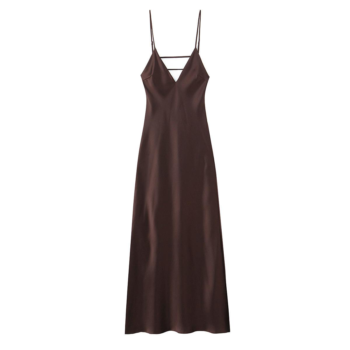 V-Neck Satin Slip Dress with Thin Straps - 7 Colors (Dark Brown, Lavender, Light Pink, White, Yellow, Rose Red, Black) L темно-коричневого кольору
V-Neck Satin Slip Dress with Thin Straps - 7 Colors (Dark Brown, Lavender, Light Pink, White, Yellow, Rose Red, Black) L темно-коричневого кольору