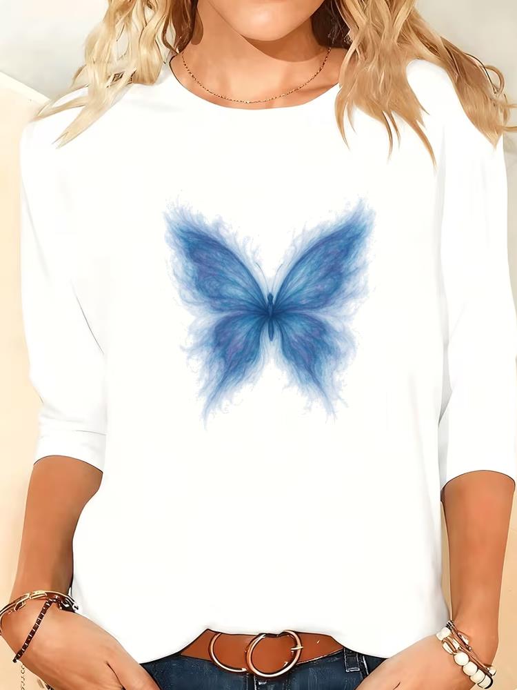(Asian Size) sweet butterfly trend Women Clothing Long Sleeve T Shirt Tee Print autumn winter spring Casual Fashion Top o-neck Graphic T-shirts S
(Asian Size) sweet butterfly trend Women Clothing Long Sleeve T Shirt Tee Print autumn winter spring Casual Fashion Top o-neck Graphic T-shirts S