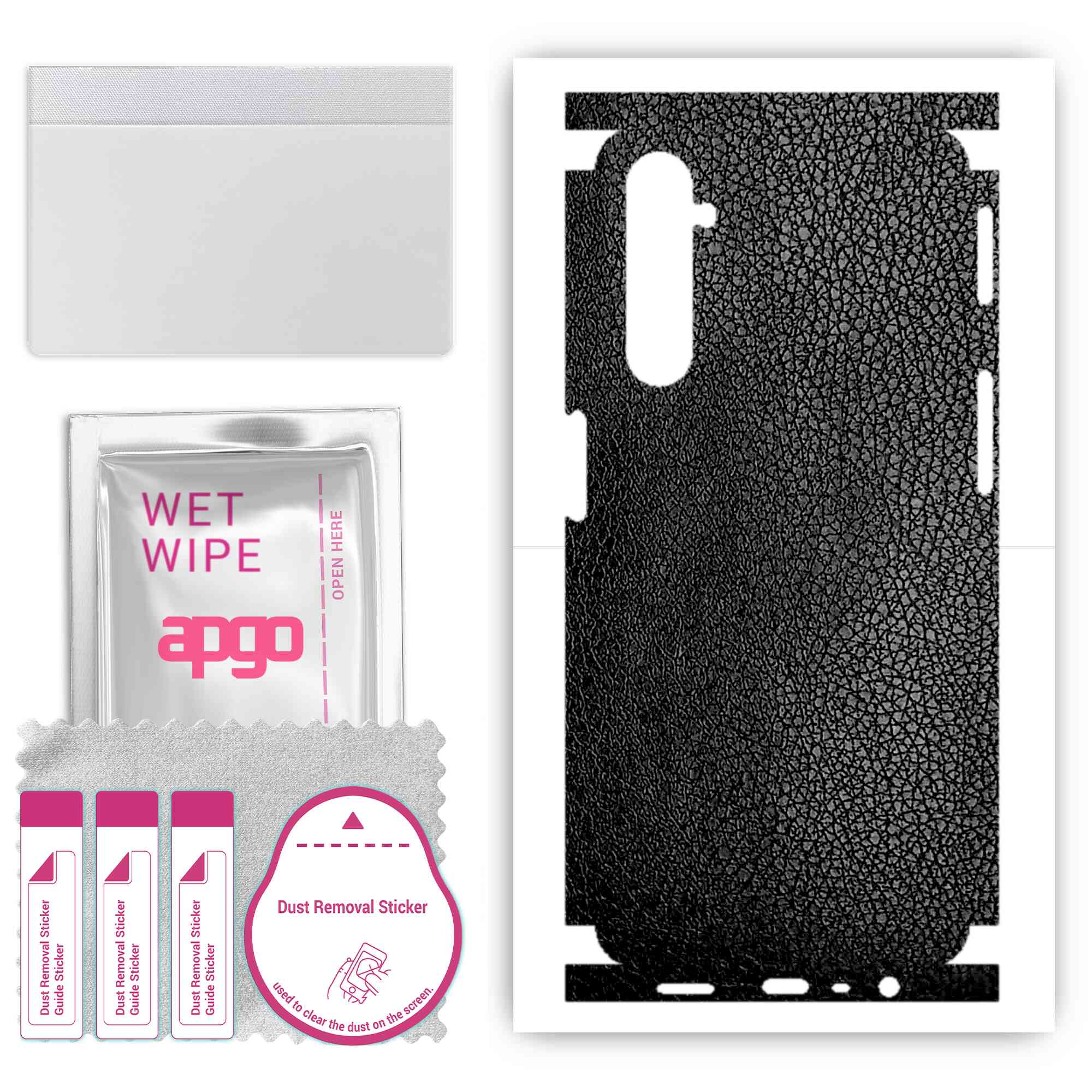 apgo Protective Skin Sticker for the back+sides compatible with Realme 6, Full Wrap Film, Foil, Vinyl - Pattern Black Leather
apgo Protective Skin Sticker for the back+sides compatible with Realme 6, Full Wrap Film, Foil, Vinyl - Pattern Black Leather