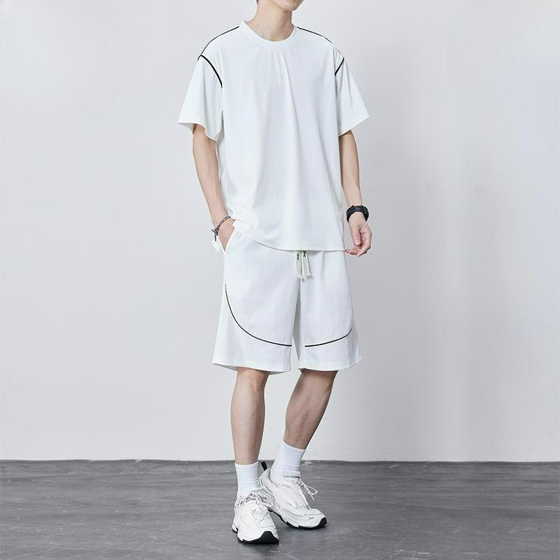 Summer Design Ice Silk Suit Men s Round Neck Loose Short-sleeved Shorts Two-piece Suit 3XL білий
Summer Design Ice Silk Suit Men s Round Neck Loose Short-sleeved Shorts Two-piece Suit 3XL білий