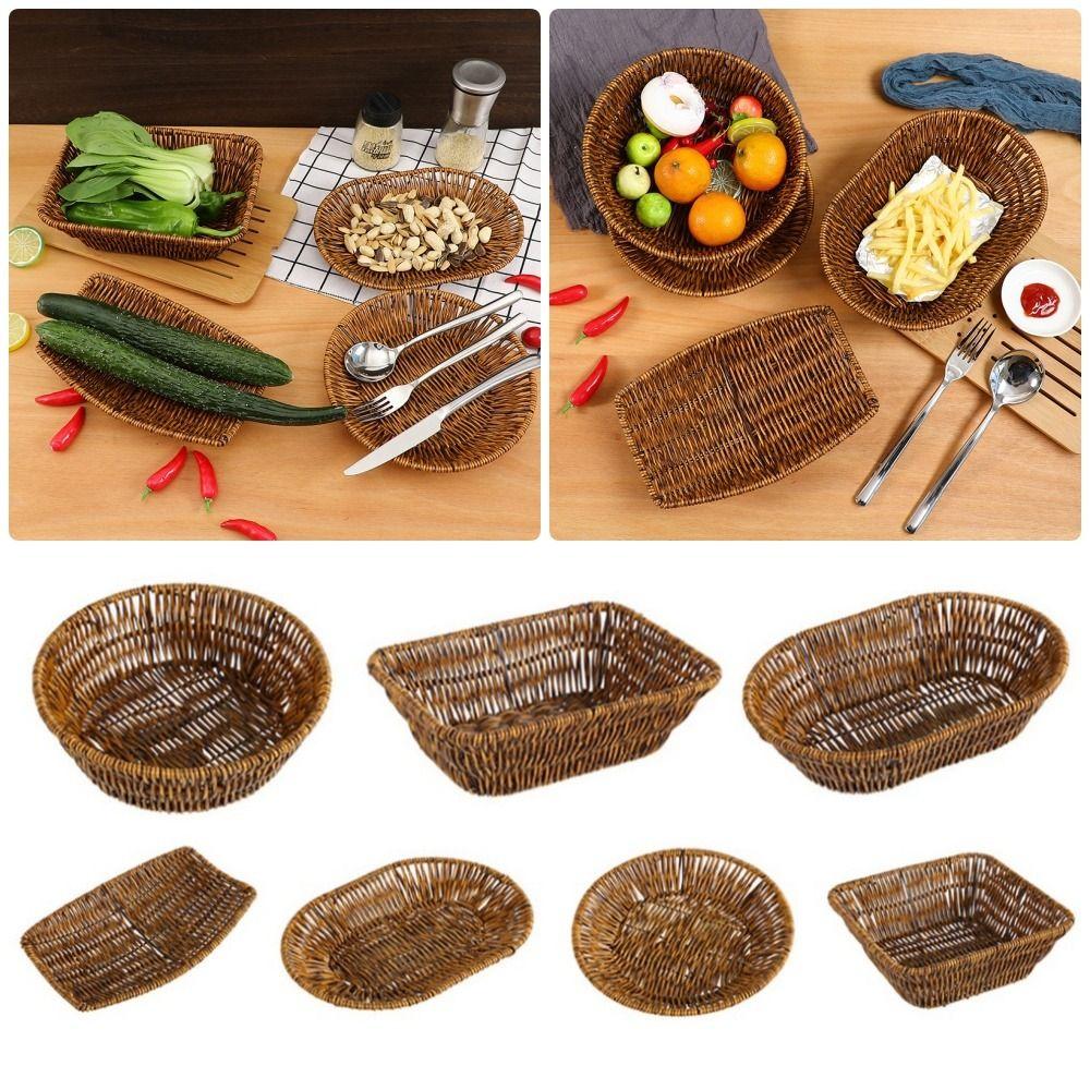 1Pcs Round Rectangular Shape Storage Tray Breakfast Bread Food Plastic Rattan Threads Basket 04
1Pcs Round Rectangular Shape Storage Tray Breakfast Bread Food Plastic Rattan Threads Basket 04