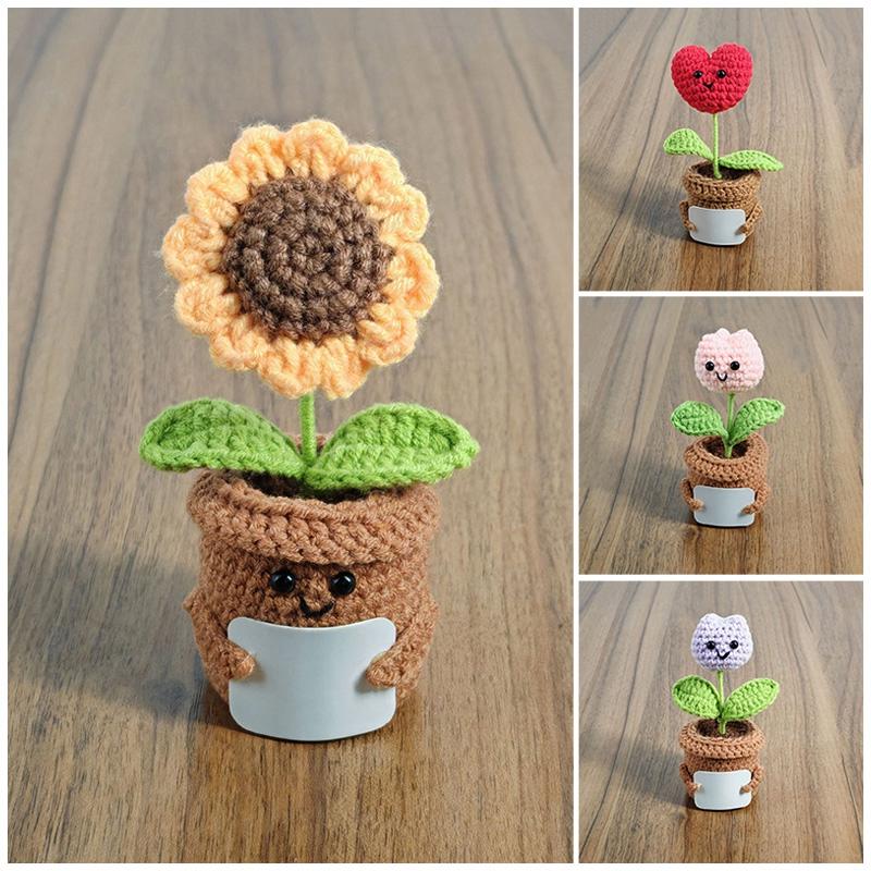 Crochet Flowers Potted Valentine s Day Gift Woven Sunflowers Crochet Ornament with DIY Note Card Desk Ornament Birthday Gift
Crochet Flowers Potted Valentine s Day Gift Woven Sunflowers Crochet Ornament with DIY Note Card Desk Ornament Birthday Gift