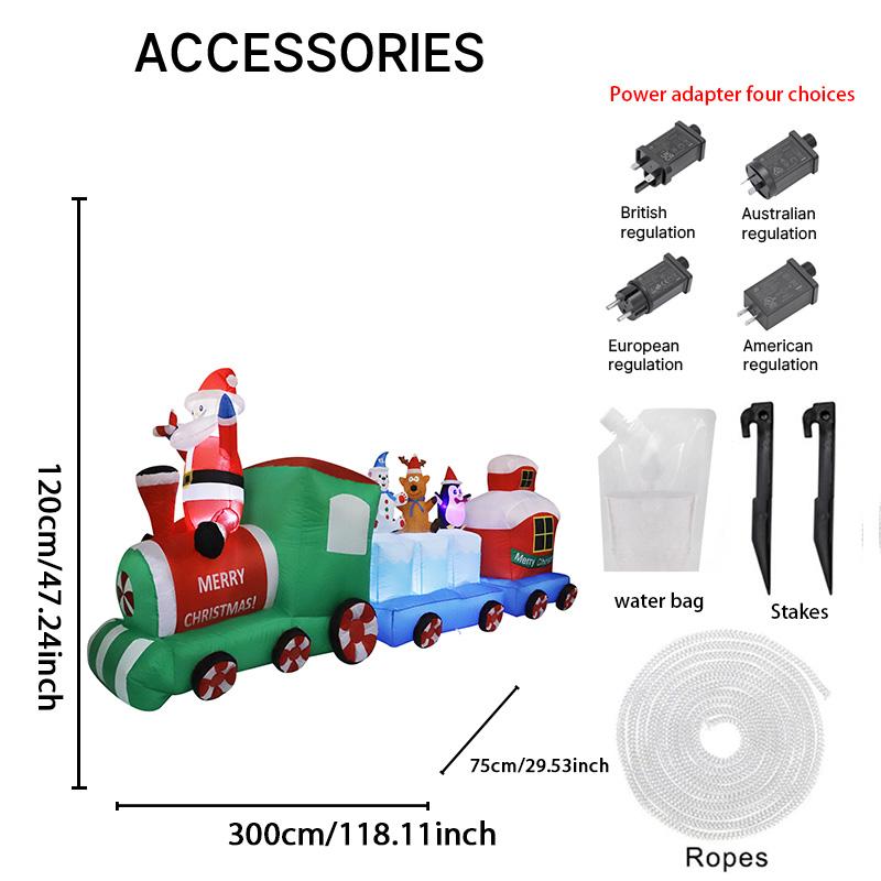 8.85FT Inflatable Christmas Toy Train Decoration Santa Claus Friends Xmas Yard Christmas LED Supplies Home Ornament Festive Gift RU
8.85FT Inflatable Christmas Toy Train Decoration Santa Claus Friends Xmas Yard Christmas LED Supplies Home Ornament Festive Gift RU
