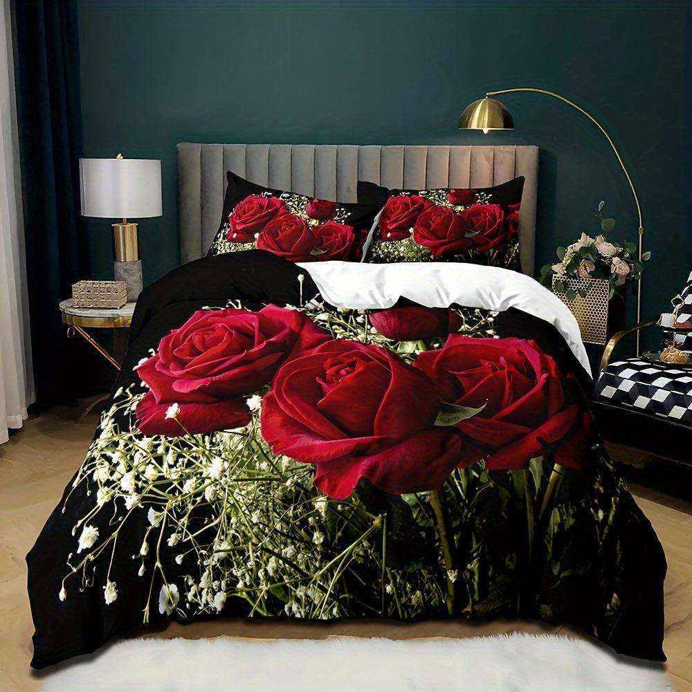 Red Roses Bedding Set Printed Duvet Cover With pillowcase Valentine s Suitable for Adults Home 135x200cm
Red Roses Bedding Set Printed Duvet Cover With pillowcase Valentine s Suitable for Adults Home 135x200cm