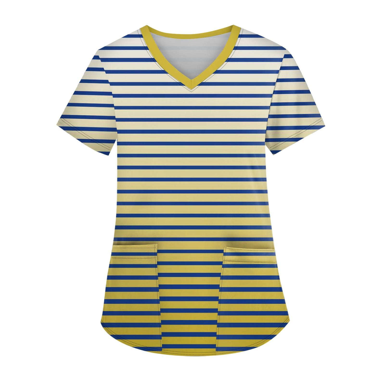 Жіночий модний робочий одяг з V-подібним вирізом і короткими рукавами з принтованими кишенями XL жовтий
Жіночий модний робочий одяг з V-подібним вирізом і короткими рукавами з принтованими кишенями XL жовтий