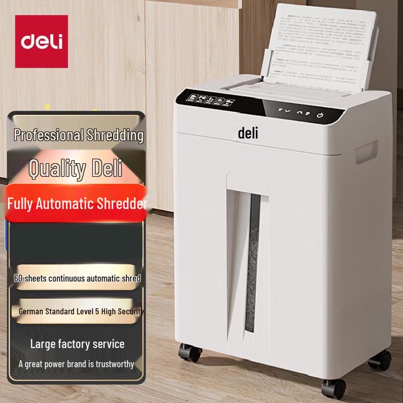 Deli GA810 60-Sheet Auto-Feed Micro-Cut Paper Shredder
Deli GA810 60-Sheet Auto-Feed Micro-Cut Paper Shredder