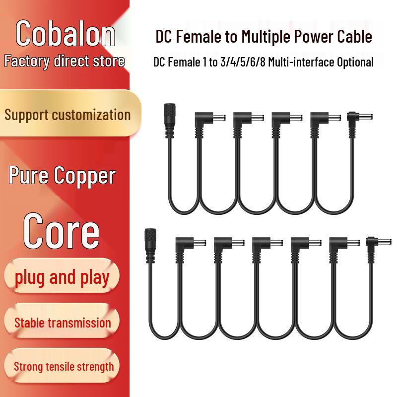 Elbow DC5521 Guitar Pedal Power Cord, Pure Copper 1 to 3/4/5/6/8 Topo Cable 1 to 3 Male Elbow
Elbow DC5521 Guitar Pedal Power Cord, Pure Copper 1 to 3/4/5/6/8 Topo Cable 1 to 3 Male Elbow