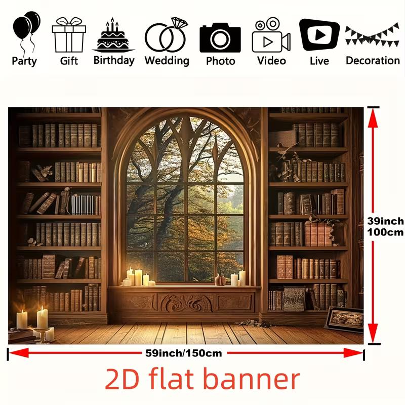 2D Gothic Library Window Backdrop, Vintage Bookshelf and Candle Background for Birthday & Events 47.2x31.5inch/120*80cm
2D Gothic Library Window Backdrop, Vintage Bookshelf and Candle Background for Birthday & Events 47.2x31.5inch/120*80cm