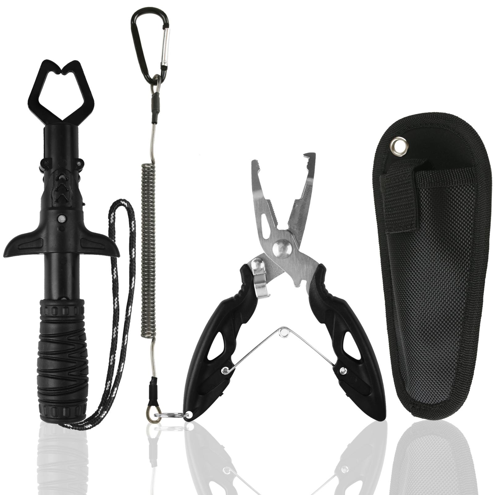 Fish Lip Gripper Pliers & Fish Lip Gripper Set Upgraded Muti-Function Hook Remover Split Ring Pliers for Ice Fishing Gear чёрный
Fish Lip Gripper Pliers & Fish Lip Gripper Set Upgraded Muti-Function Hook Remover Split Ring Pliers for Ice Fishing Gear чёрный