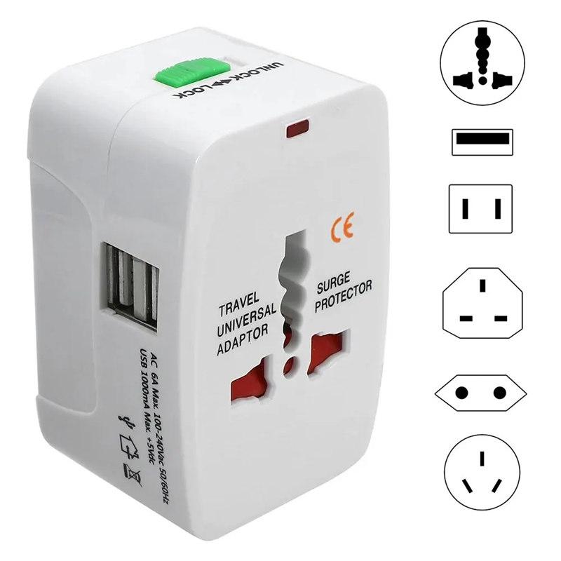 AU US UK EU Converter All in One International Plug Adapter 2 USB Ports World Travel AC Power Charger Adapter
AU US UK EU Converter All in One International Plug Adapter 2 USB Ports World Travel AC Power Charger Adapter