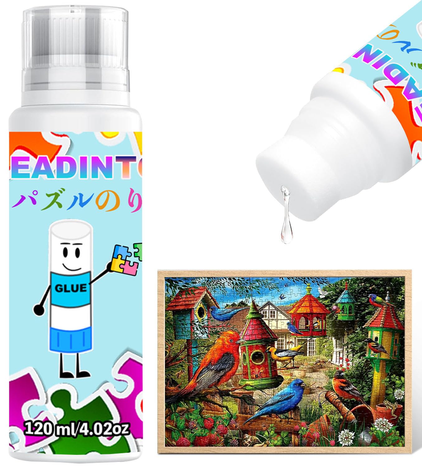 LEADINTOP Puzzle Glue 120ml Jigsaw Puzzle Sealer Finishing Agent Adhesive with Sponge Head Quick Drying Paper and Wooden Puzzle Accessories Suitable
LEADINTOP Puzzle Glue 120ml Jigsaw Puzzle Sealer Finishing Agent Adhesive with Sponge Head Quick Drying Paper and Wooden Puzzle Accessories Suitable