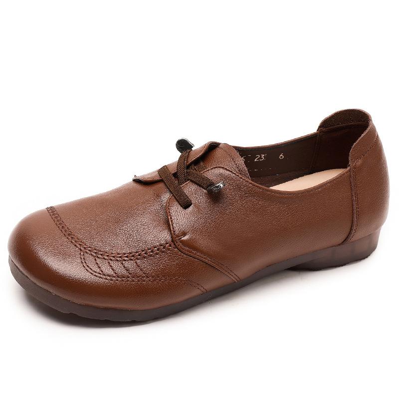 Новые весенние и осенние туфли из натуральной коровьей кожи со шнуровкой, кожаные туфли с мягкой подошвой, в ретро-художественном стиле, женские туфли из натуральной кожи на плоской подошве 40 темно-коричневого
Новые весенние и осенние туфли из натуральной коровьей кожи со шнуровкой, кожаные туфли с мягкой подошвой, в ретро-художественном стиле, женские туфли из натуральной кожи на плоской подошве 40 темно-коричневого