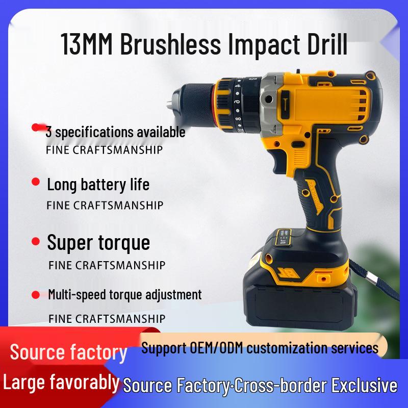 Customized 21V Brushless Cordless Drill: 13mm Two-Speed Impact, Multifunctional Electric Screwdriver with High-Power Lithium Battery. 5 Pieces, 1 Battery, 1 Charger
Customized 21V Brushless Cordless Drill: 13mm Two-Speed Impact, Multifunctional Electric Screwdriver with High-Power Lithium Battery. 5 Pieces, 1 Battery, 1 Charger