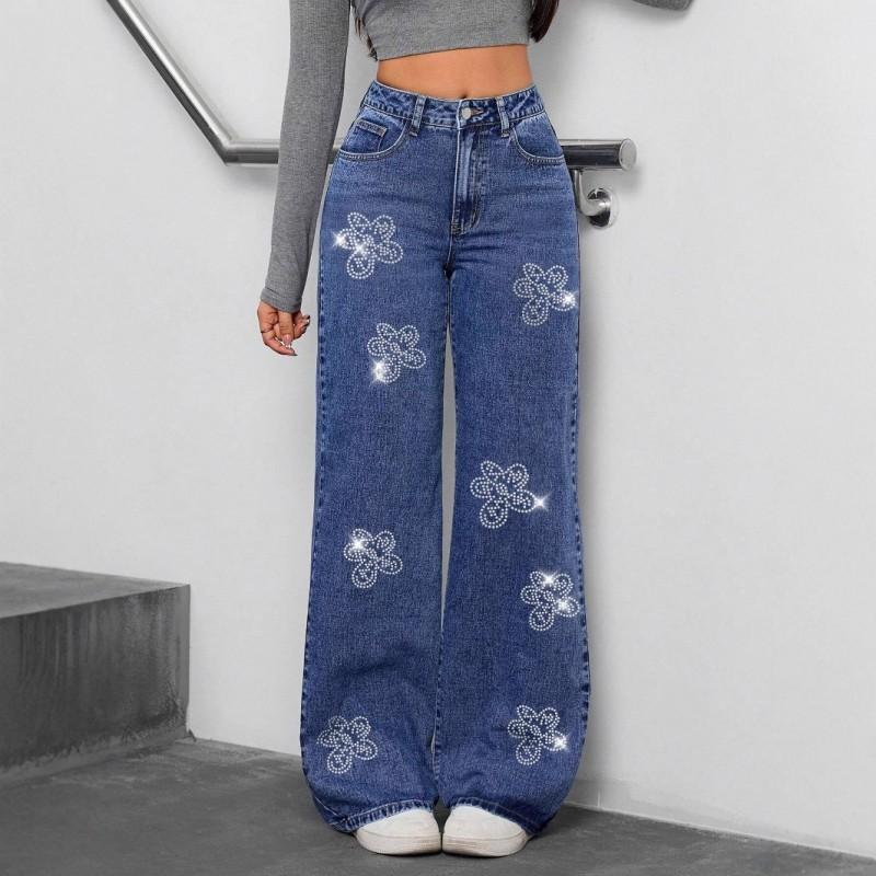 Women s Jeans 25 Flower Hot Drilling Loose Straight Pants Fashion Brand 2XL темно-синього кольору
Women s Jeans 25 Flower Hot Drilling Loose Straight Pants Fashion Brand 2XL темно-синього кольору