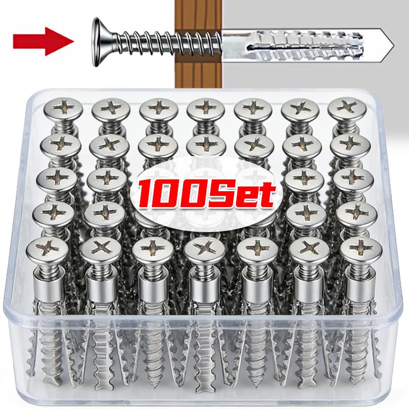 Carbon Steel Serrated Expansion Screws Bolts Concrete Drywall Anchors Bolt Self Tapping Screw Fixed Fasteners Drilling Plug 6mm- 10 Set
Carbon Steel Serrated Expansion Screws Bolts Concrete Drywall Anchors Bolt Self Tapping Screw Fixed Fasteners Drilling Plug 6mm- 10 Set