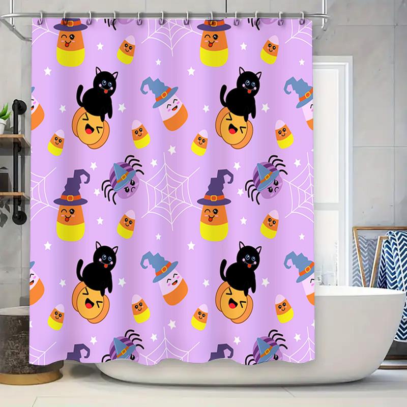 Halloween Bath Mat Decor Shower Curtain Printed With Candy Corn Pumpkin Cat Spider Web Pattern For Home Decoration Accessories ( W60H190(CM)-1 Pcs
Halloween Bath Mat Decor Shower Curtain Printed With Candy Corn Pumpkin Cat Spider Web Pattern For Home Decoration Accessories ( W60H190(CM)-1 Pcs