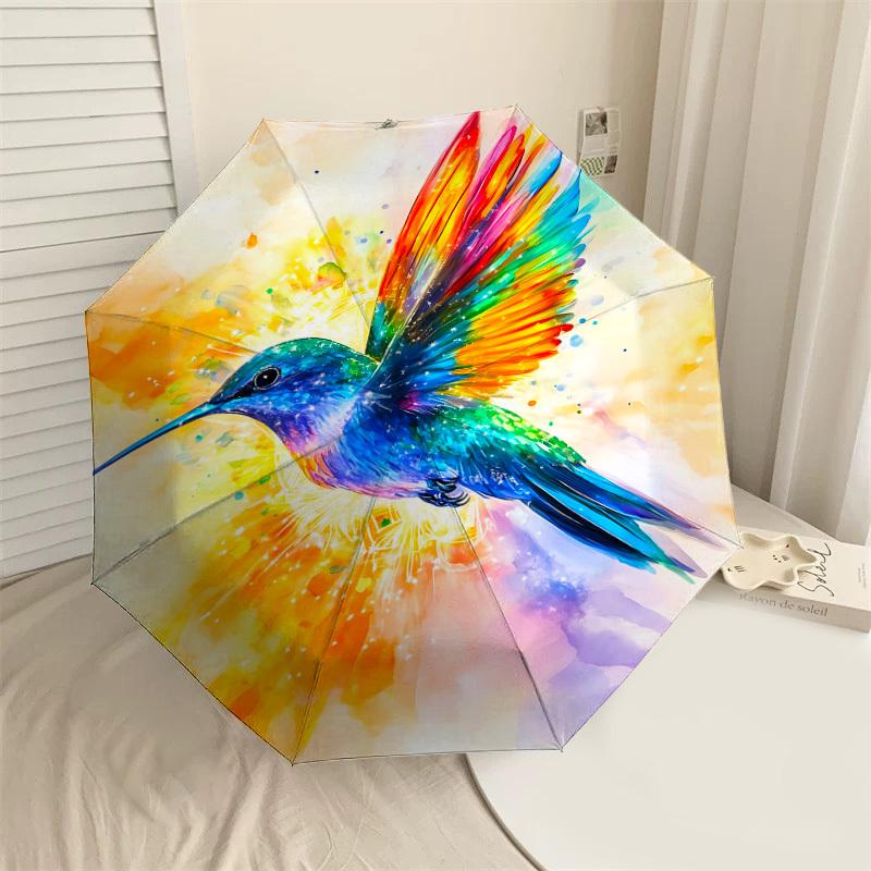 1PC Hummingbird, Rainbow Automatic Open/Close Umbrella with Windproof, 8-Rib Sturdy Canopy, Durable Ribs, Fashionable Design, 1316a
1PC Hummingbird, Rainbow Automatic Open/Close Umbrella with Windproof, 8-Rib Sturdy Canopy, Durable Ribs, Fashionable Design, 1316a