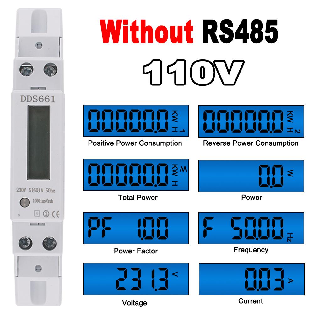 Single Phase Backlight Wattmeter Power LCD Digital Display Consumption Meter KWh 60A 110V 230VAC 50Hz Watt Din Rail Energy Meter DDS661 AC110V
Single Phase Backlight Wattmeter Power LCD Digital Display Consumption Meter KWh 60A 110V 230VAC 50Hz Watt Din Rail Energy Meter DDS661 AC110V