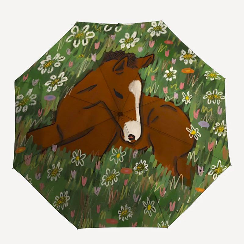 1pc Horse Meadow Automatic Folding Umbrella Portable Collapsible 8-Rib Umbrella for All Seasons, Casual Outdoor Accessory, B21
1pc Horse Meadow Automatic Folding Umbrella Portable Collapsible 8-Rib Umbrella for All Seasons, Casual Outdoor Accessory, B21