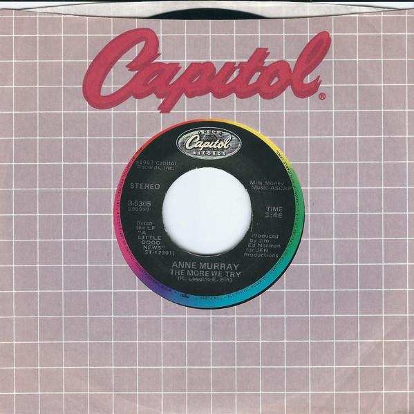 7inch Record ANNE MURRAY The More We Try Thats Not The Wa B5305 Capitol Records 1983 US CountryFolk Used
7inch Record ANNE MURRAY The More We Try Thats Not The Wa B5305 Capitol Records 1983 US CountryFolk Used