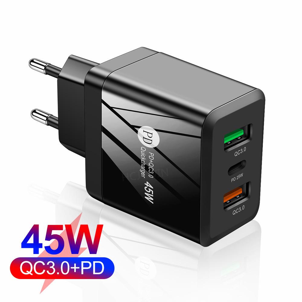 45W Dual USB Fast Charger with QC3.0+PD25W, EU/US/UK Plug 45W 2USB+PD EU White
45W Dual USB Fast Charger with QC3.0+PD25W, EU/US/UK Plug 45W 2USB+PD EU White