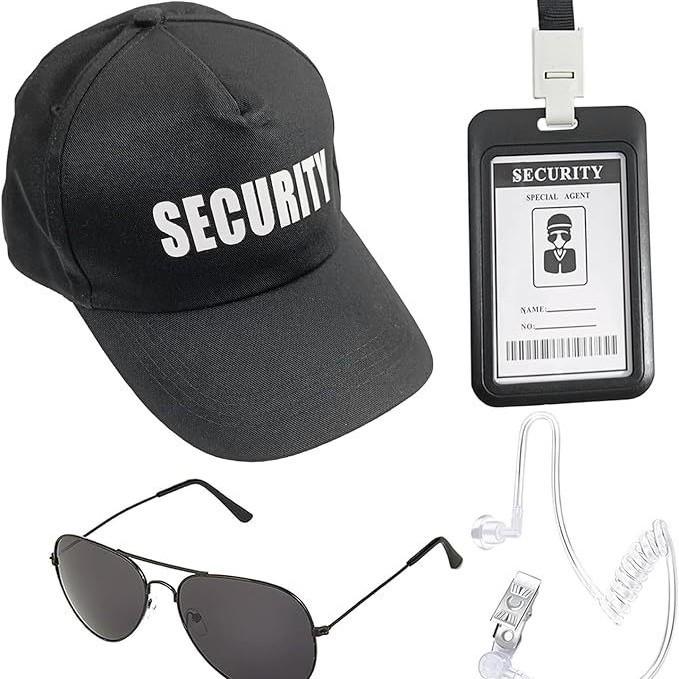 European-American Wedding Secret Agent Costume Set: Boy s Outfit with Baseball Cap, Black Sunglasses, Earplugs, Badge, and Work ID One Size
European-American Wedding Secret Agent Costume Set: Boy s Outfit with Baseball Cap, Black Sunglasses, Earplugs, Badge, and Work ID One Size