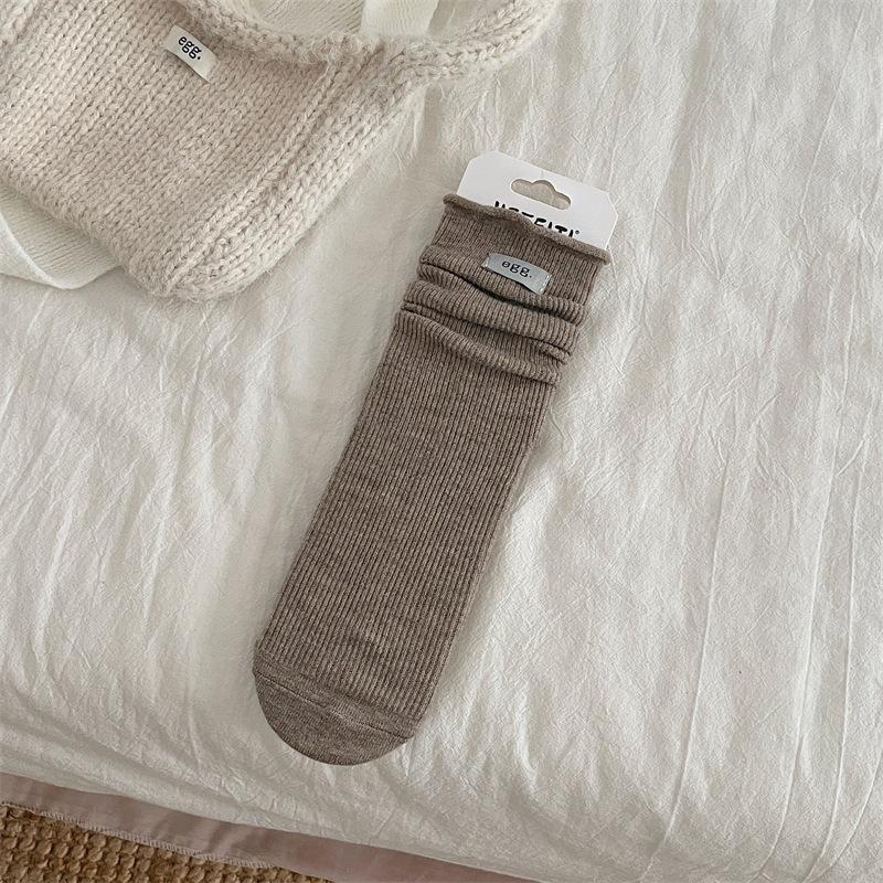 Rolled Edge: Egg Stacked Socks, Silk Wool Socks, Solid Color, Versatile Mid-Leg Socks, Soft Stockings One size темно-коричневого кольору
Rolled Edge: Egg Stacked Socks, Silk Wool Socks, Solid Color, Versatile Mid-Leg Socks, Soft Stockings One size темно-коричневого кольору