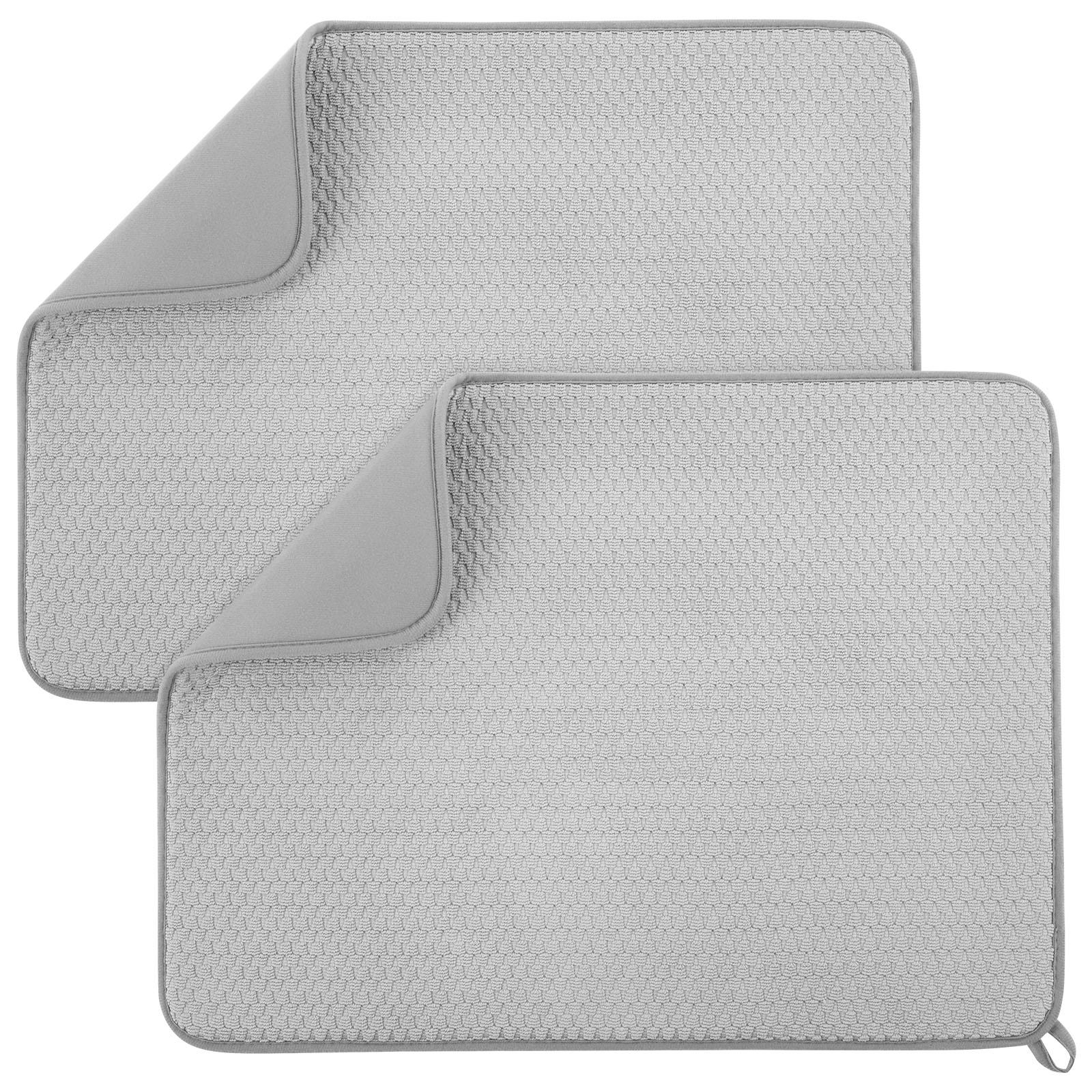 2Pcs Thicken Microfiber Dish Drying Mat Quick Dry Absorbent Dish Drainer Tableware Drying Pads for Kitchen Counter Under Sink about 45x60cm
2Pcs Thicken Microfiber Dish Drying Mat Quick Dry Absorbent Dish Drainer Tableware Drying Pads for Kitchen Counter Under Sink about 45x60cm
