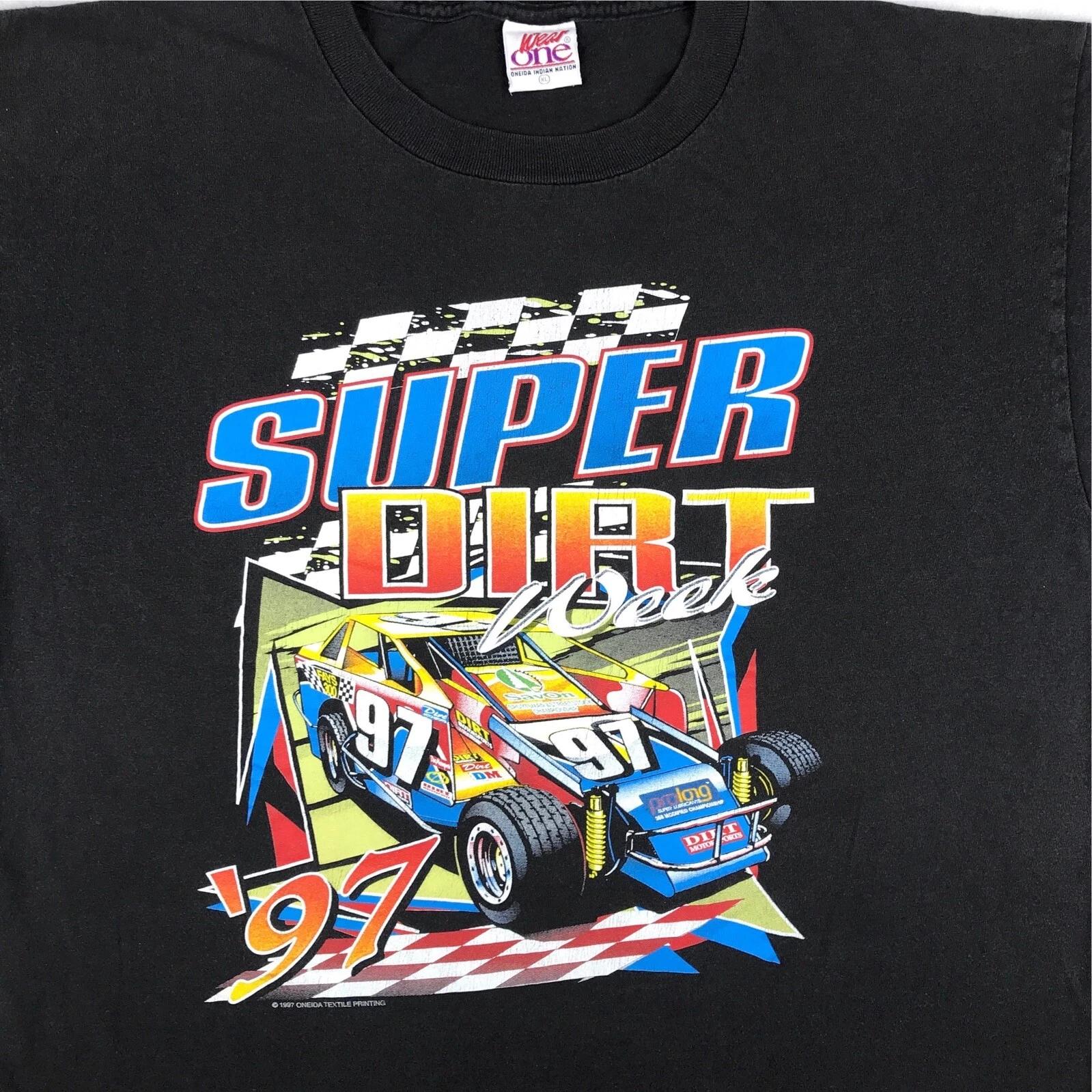 vintage 90s SUPER DIRT RACING SYRACUSE NEW YORK DOUBLE-SIDED T-Shirt XL S
vintage 90s SUPER DIRT RACING SYRACUSE NEW YORK DOUBLE-SIDED T-Shirt XL S