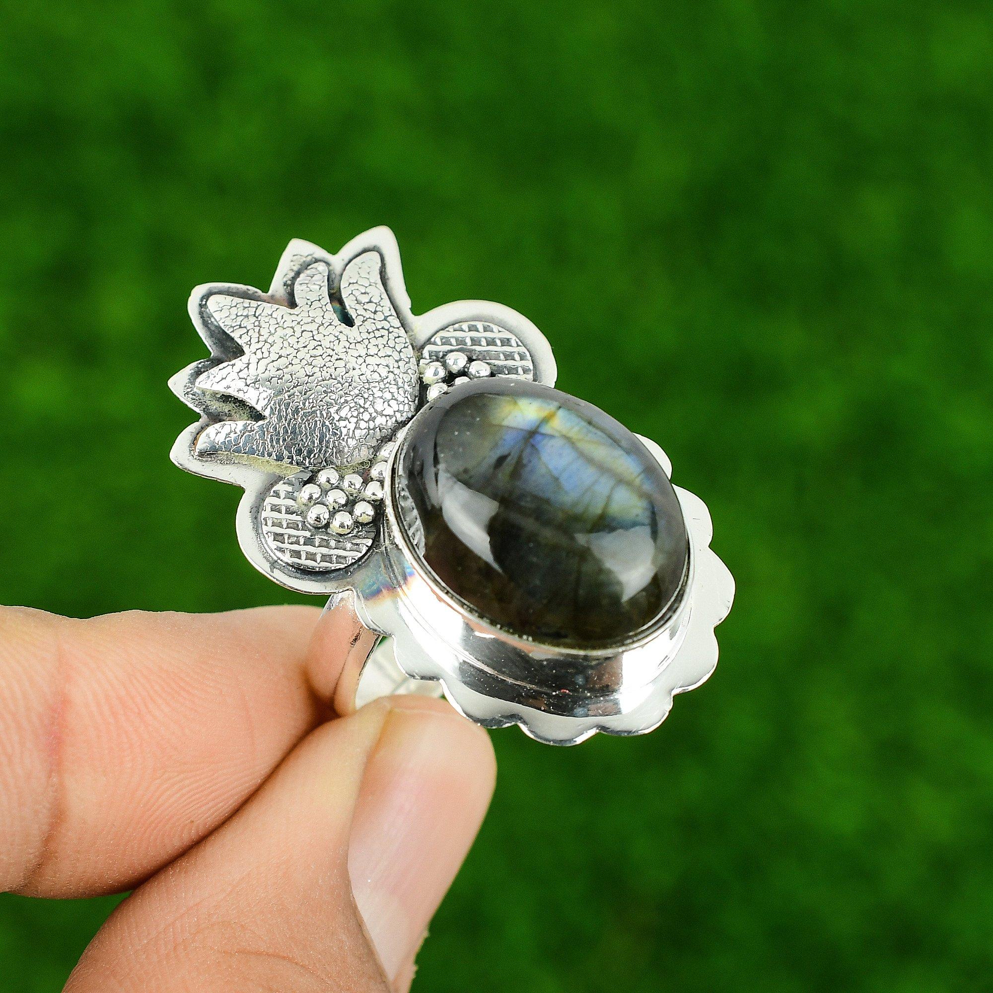 Лабрадорит Камень 925 Стерлинговое Серебро Заявление Юбилей Свадебное Кольцо Ювелирное Изделие Adjustable
Лабрадорит Камень 925 Стерлинговое Серебро Заявление Юбилей Свадебное Кольцо Ювелирное Изделие Adjustable