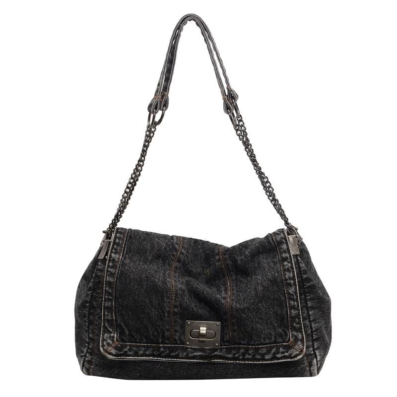 Fashion Denim Chain Shoulder Bag for Women Casual Versatile Lightweight Crossbody Bag Daily Commute Travel Work Bag чорний
Fashion Denim Chain Shoulder Bag for Women Casual Versatile Lightweight Crossbody Bag Daily Commute Travel Work Bag чорний